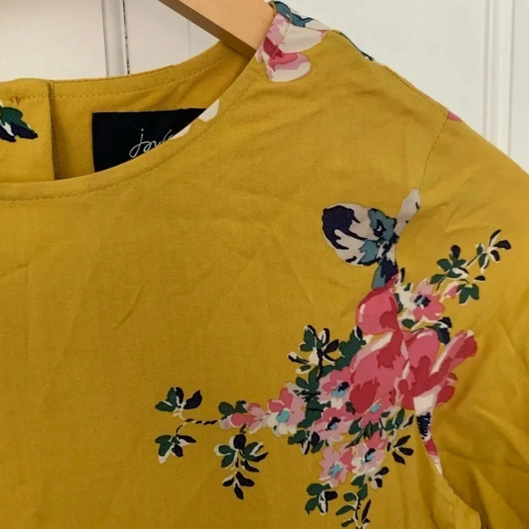 Joules Girls Yellow and Pink Floral Long Sleeve Dress Size 10 - Picture 2 of 6